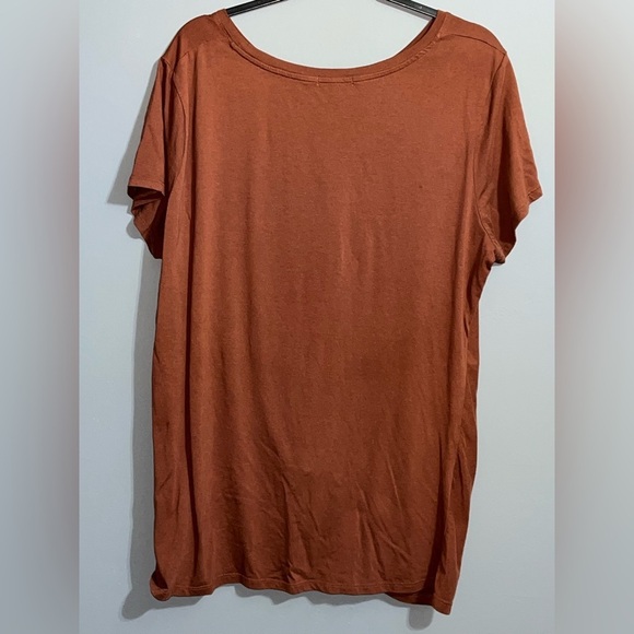 NINE BRITTON Munich Front Knot Detail Knit Top scoop neck size 2XL BROWN RUST - Picture 3 of 7